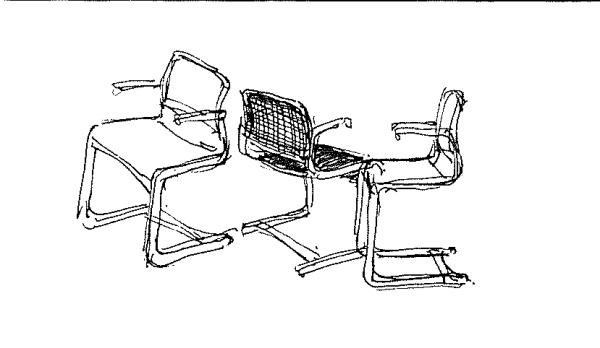 IPL-01 閲覧用椅子 スケッチの絵