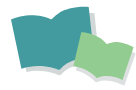 大きいほんと小さい本が開いているイラスト