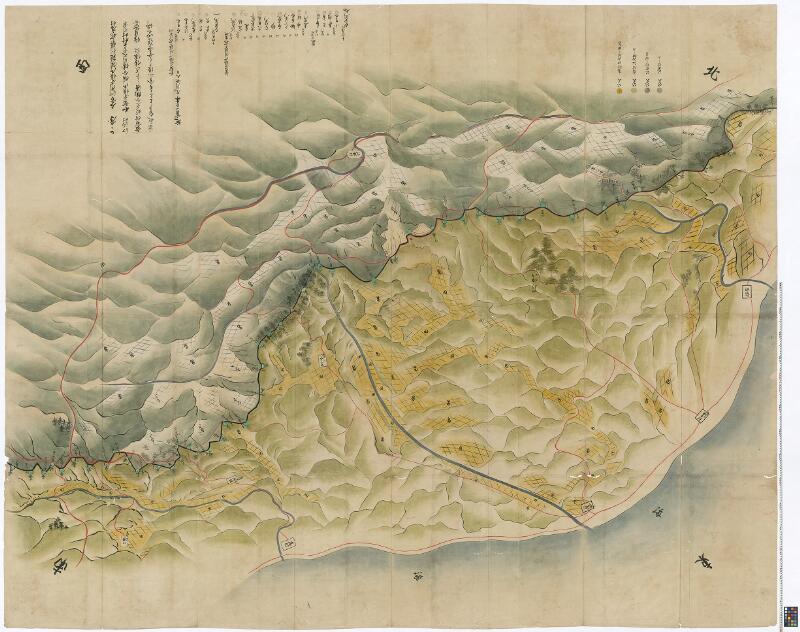 土方領能登郡庵村・江泊村堺絵図 - ページ 1
