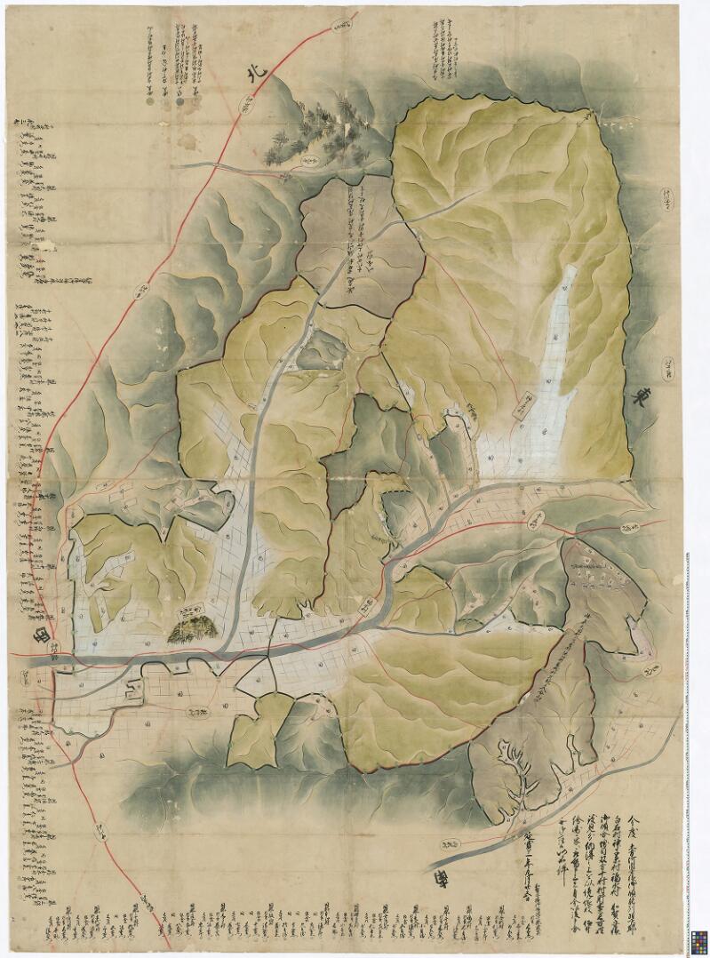 土方領羽咋郡白石村・神子原村・福水村堺絵図 - ページ 1